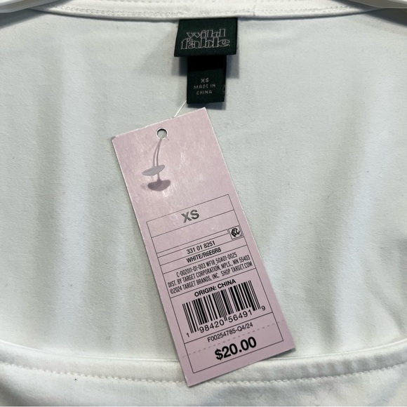 NWT Wild Fable White Long Sleeve Peplum Blouse XS - Picture 8 of 9